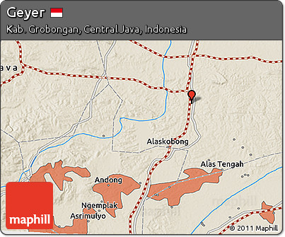 Shaded Relief 3D Map of Geyer