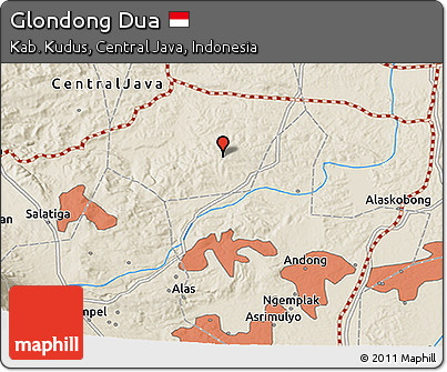 Shaded Relief 3D Map of Glondong Dua