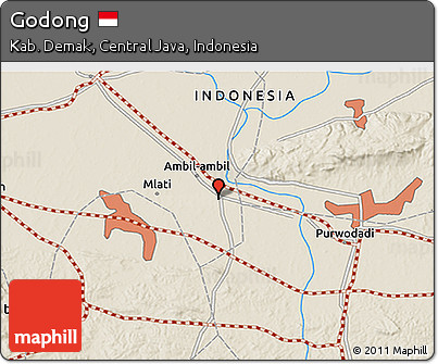 Shaded Relief 3D Map of Godong