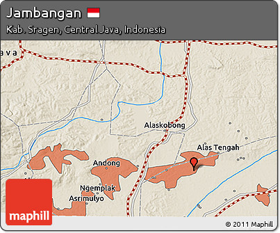 Shaded Relief 3D Map of Jambangan