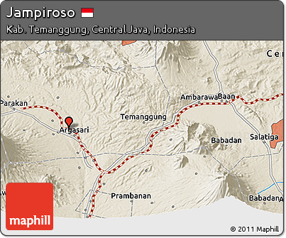 Shaded Relief 3D Map of Jampiroso