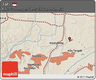 Shaded Relief 3D Map of Jati