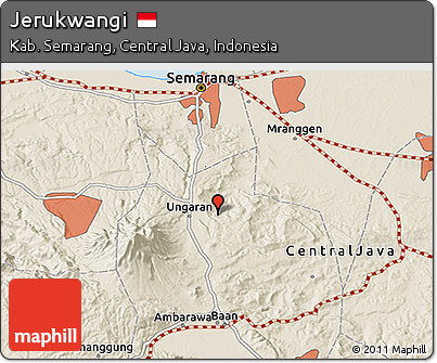 Shaded Relief 3D Map of Jerukwangi