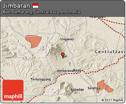 Shaded Relief 3D Map of Jimbaran