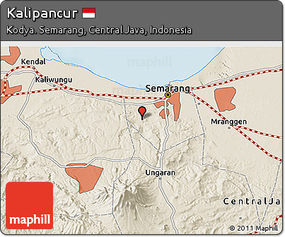 Shaded Relief 3D Map of Kalipancur