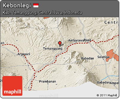 Shaded Relief 3D Map of Kebonlegi