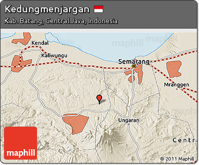 Shaded Relief 3D Map of Kedungmenjargan