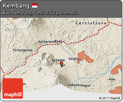 Shaded Relief 3D Map of Kembang