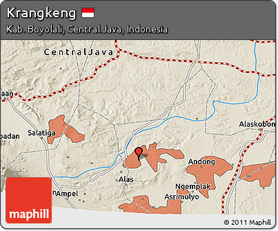 Shaded Relief 3D Map of Krangkeng