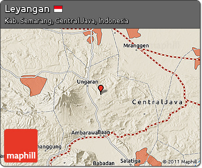Shaded Relief 3D Map of Leyangan