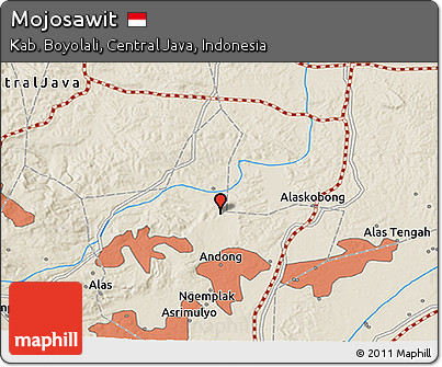 Shaded Relief 3D Map of Mojosawit