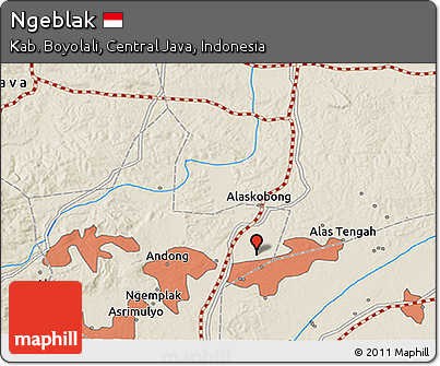 Shaded Relief 3D Map of Ngeblak