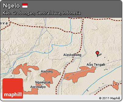 Shaded Relief 3D Map of Ngelo