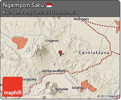 Shaded Relief 3D Map of Ngempon Satu