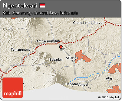 Shaded Relief 3D Map of Ngentaksari