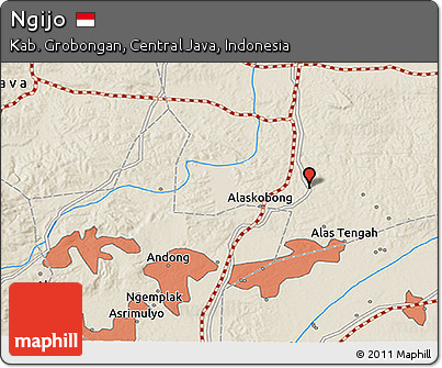 Shaded Relief 3D Map of Ngijo
