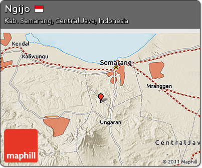 Shaded Relief 3D Map of Ngijo