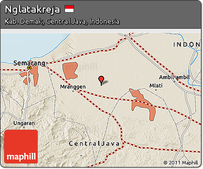 Shaded Relief 3D Map of Nglatakreja