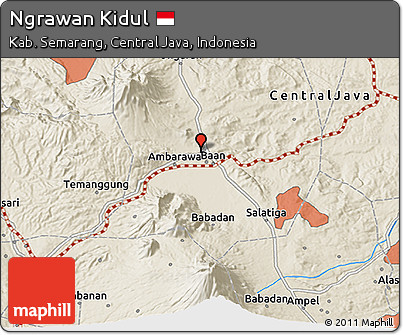 Shaded Relief 3D Map of Ngrawan Kidul