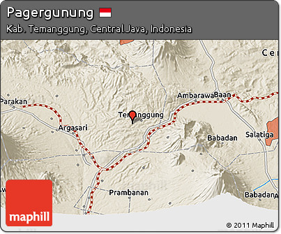 Shaded Relief 3D Map of Pagergunung