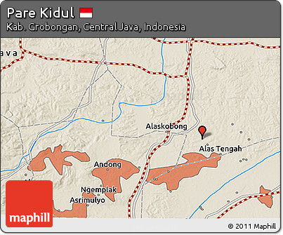 Shaded Relief 3D Map of Pare Kidul