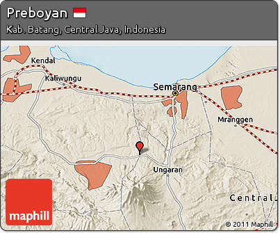 Shaded Relief 3D Map of Preboyan