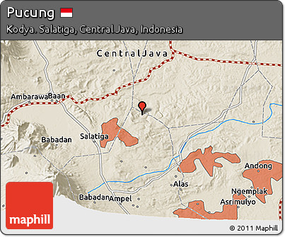 Shaded Relief 3D Map of Pucung