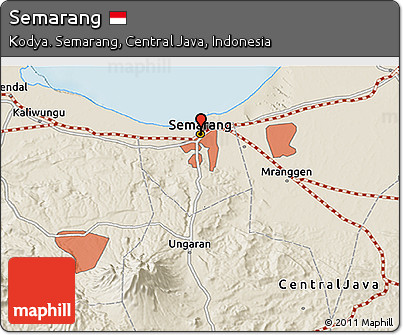 Shaded Relief 3D Map of Semarang