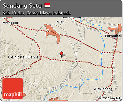Shaded Relief 3D Map of Sendang Satu