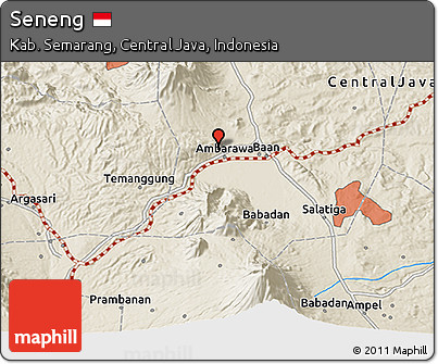 Shaded Relief 3D Map of Seneng