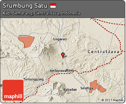 Shaded Relief 3D Map of Srumbung Satu