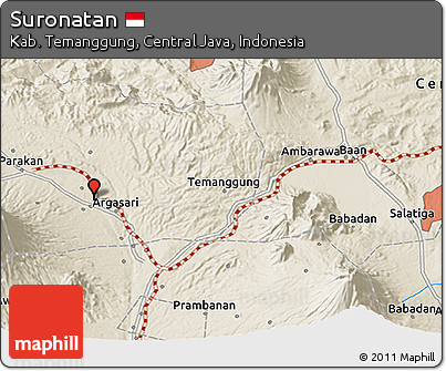 Shaded Relief 3D Map of Suronatan