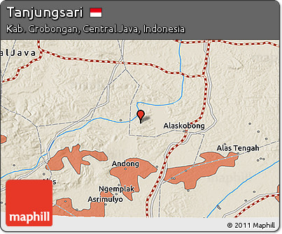 Shaded Relief 3D Map of Tanjungsari