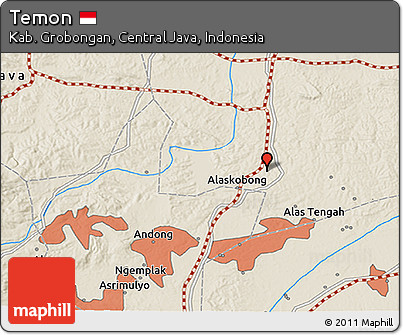 Shaded Relief 3D Map of Temon