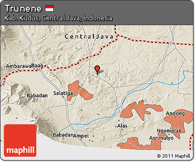 Shaded Relief 3D Map of Trunene