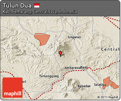 Shaded Relief 3D Map of Tulun Dua