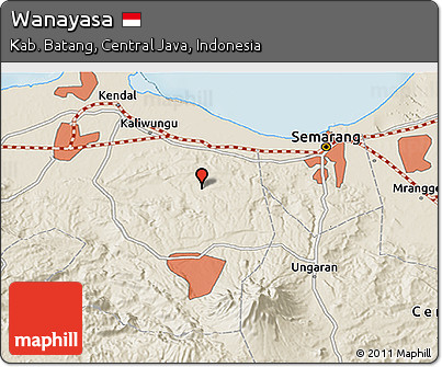 Shaded Relief 3D Map of Wanayasa