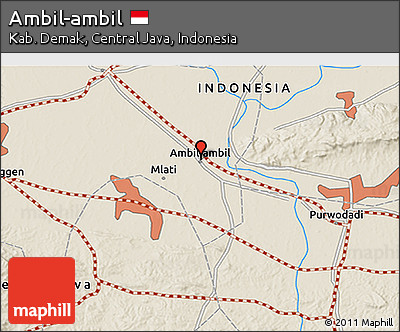 Shaded Relief 3D Map of Ambil-ambil
