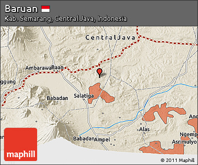 Shaded Relief 3D Map of Baruan