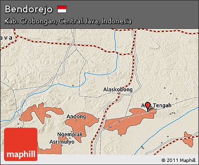 Shaded Relief 3D Map of Bendorejo