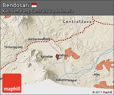 Shaded Relief 3D Map of Bendosari
