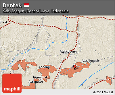Shaded Relief 3D Map of Bentak