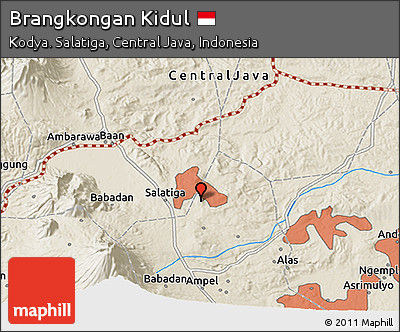 Shaded Relief 3D Map of Brangkongan Kidul