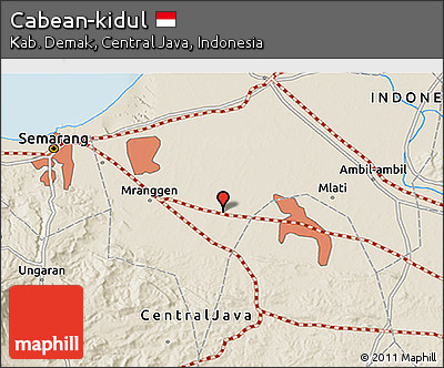 Shaded Relief 3D Map of Cabean-kidul