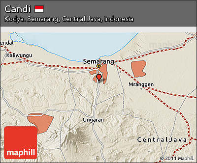 Shaded Relief 3D Map of Candi