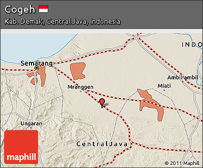 Shaded Relief 3D Map of Cogeh
