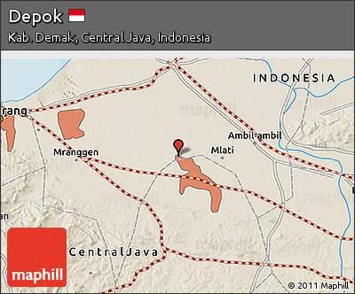 Shaded Relief 3D Map of Depok