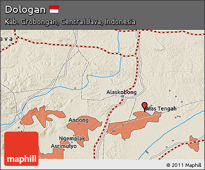 Shaded Relief 3D Map of Dologan