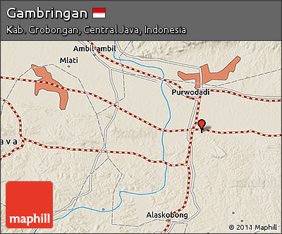Shaded Relief 3D Map of Gambringan