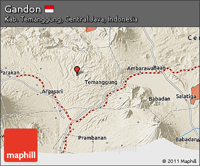 Shaded Relief 3D Map of Gandon